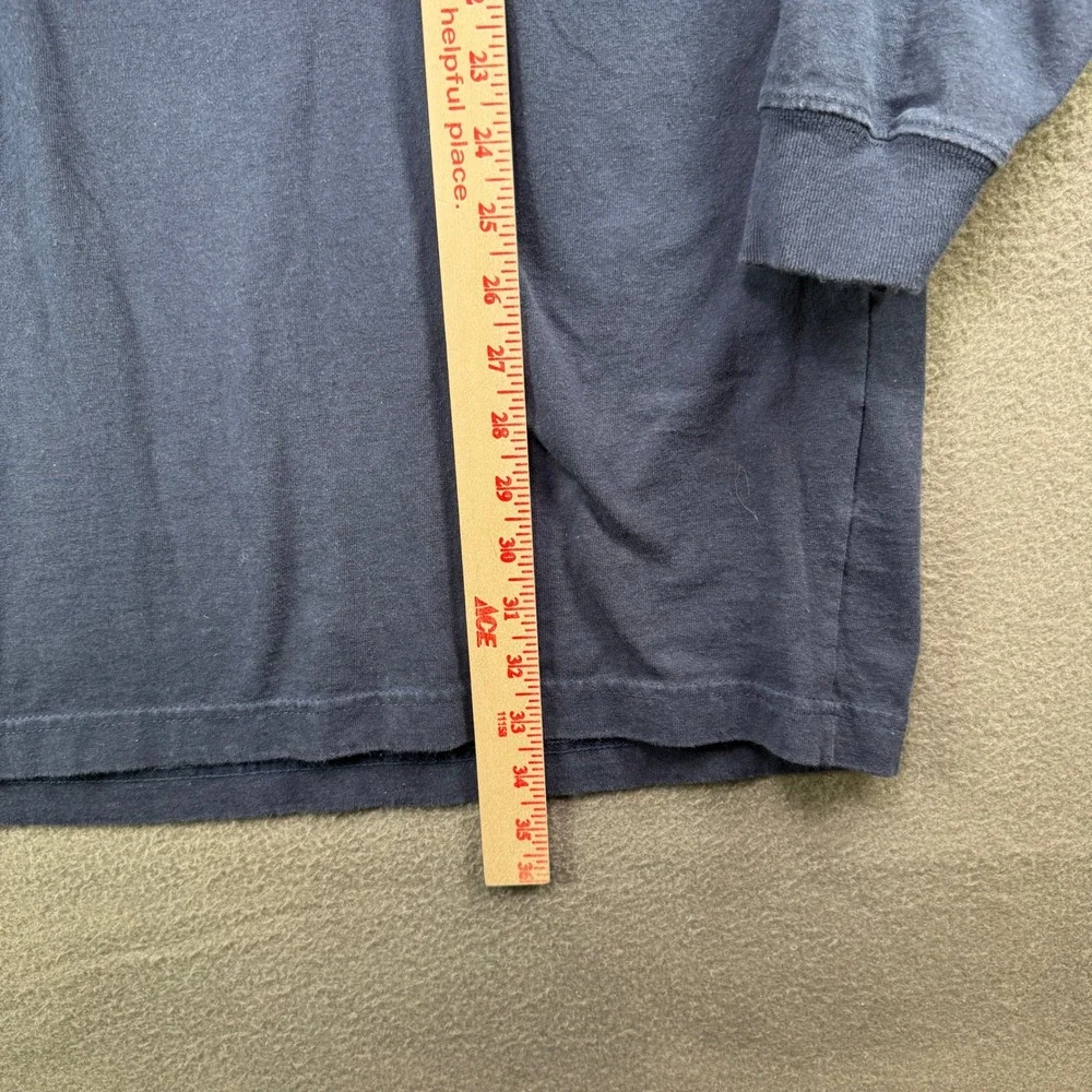 Carhartt Henley Shirt Men 2XL Tall Blue Long Sleeve K128 Pocket Workwear Tee